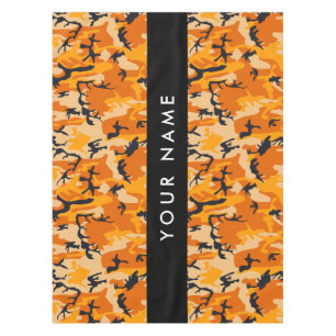 Toalha De Mesa Camuflagem Laranja Seu nome Personaliza