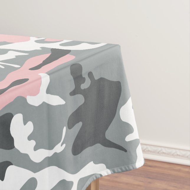 Toalha De Mesa Camuflagem rosa e Cinza, Militar, Exército (Posição Original)