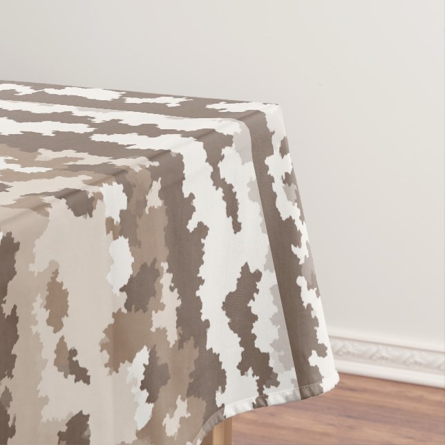 Toalha De Mesa Camuflagem Terra Neutra Design Abstrato Irregular (Posição Original)