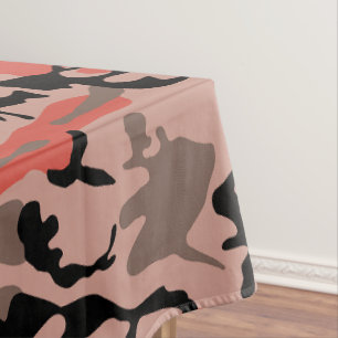 Toalha De Mesa Camuflagem Vermelha e Marrom, Militar, Exército