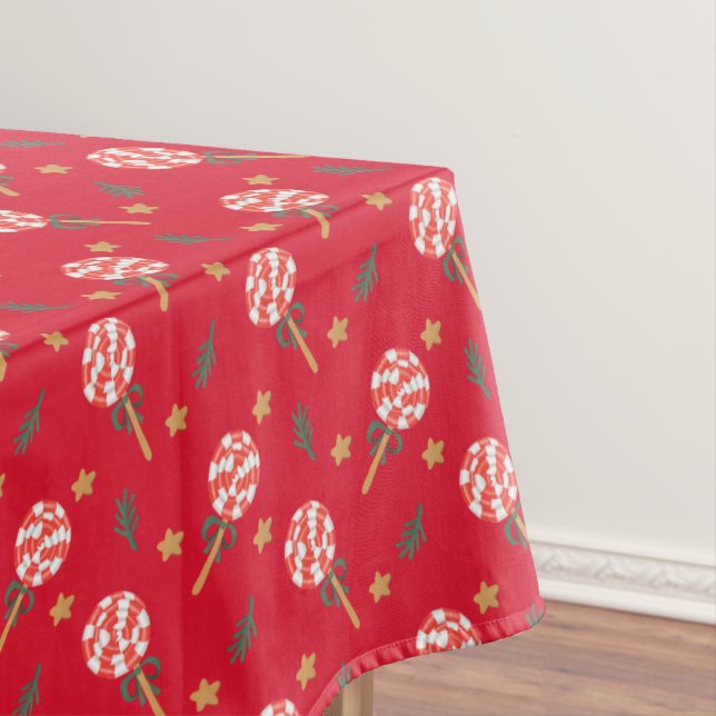 Toalha De Mesa Candy Cane Lollipops Tablecloth (Posição Original)