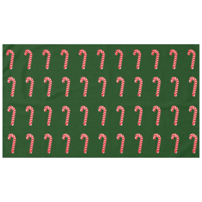 Toalha De Mesa Candy Canes Green (Frente (Horizontal))