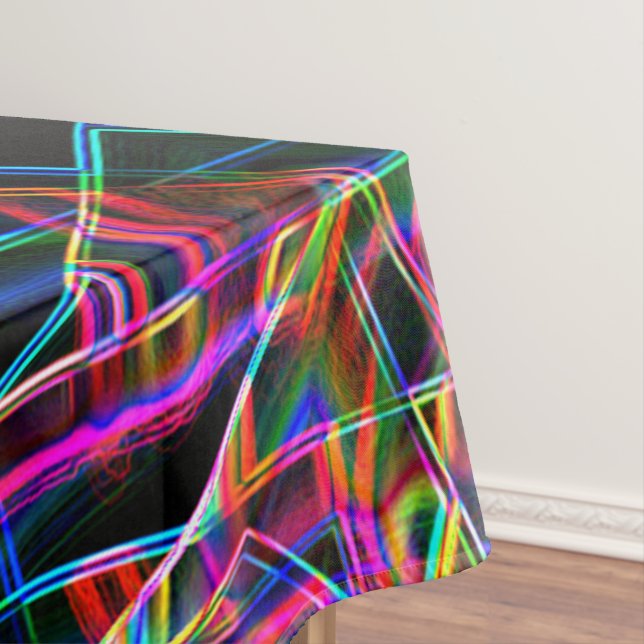 Toalha De Mesa Cantos quadrados e néon manchas coloridas (Posição Original)