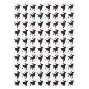 Toalha De Mesa Cão preto do laboratório do Natal que veste o