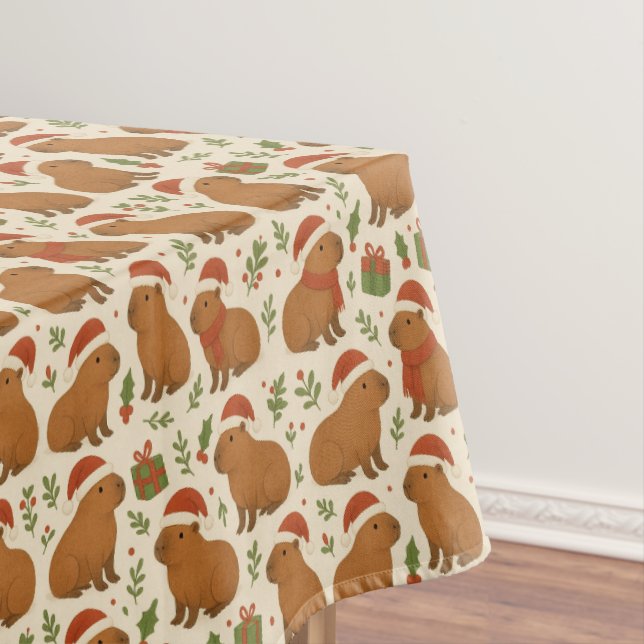 Toalha De Mesa Capybaras no Natal (Posição Original)