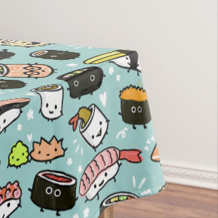 Toalha De Mesa Caracteres Sushi Cute  Kawaii Sushi, Padrão