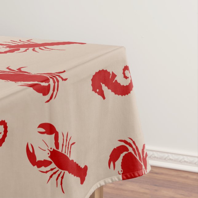 Toalha De Mesa Caranguejo-lagosta, creme-beige (Posição Original)