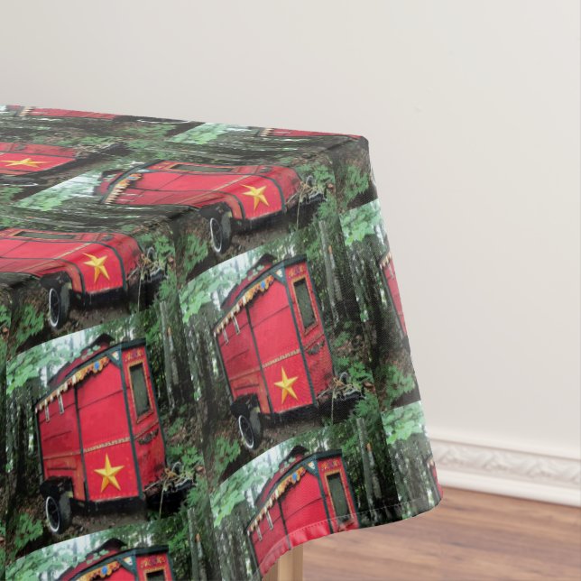 Toalha De Mesa Caravana minúscula aciganada vermelha (Posição Original)