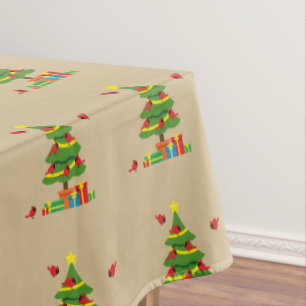 Toalha De Mesa Cardeais Vermelhos - Merrier Natal Passado Junto