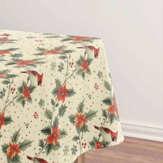 Toalha De Mesa Cardinal Poinsettia Holiday Tablecloth de Natal (Posição Original)