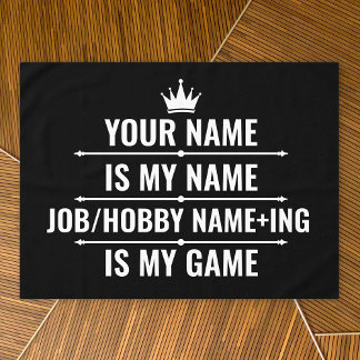 Toalha De Mesa Cargo Engraçado Personalizado e Nome do Hobby