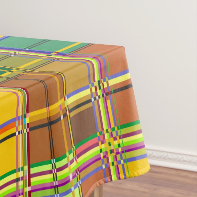 Toalha De Mesa Caribbean Colorful Fabric Madras Tartan (Posição Original)