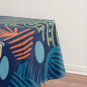 Toalha De Mesa Caribe Coágulo Tribal: Azul Festivo, Orange