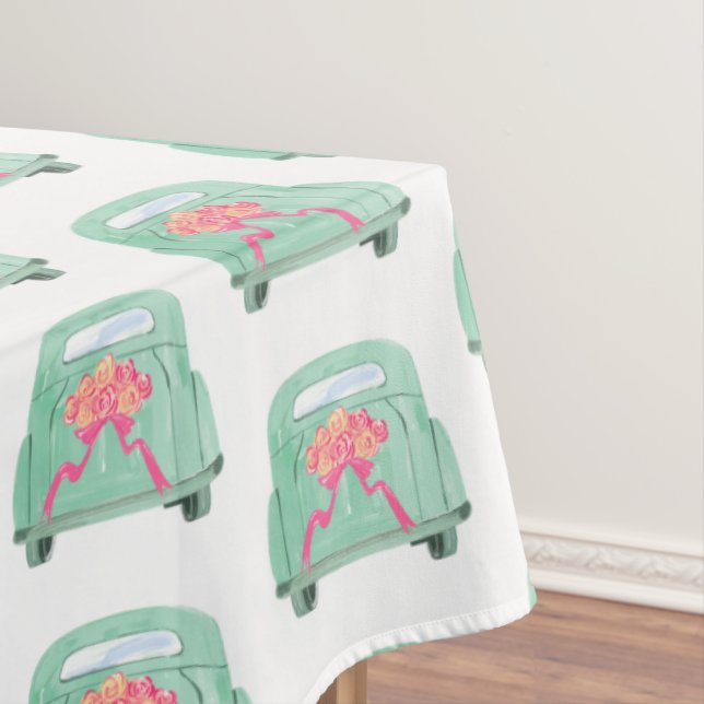 Toalha De Mesa Carro Bridal Texturizado Verde (Posição Original)