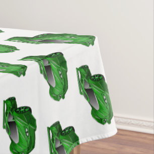 Toalha De Mesa Carro desportivo verde com ilustração aerofoil