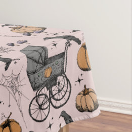 Toalha De Mesa Carruagem de Bebê Vitoriana Rosa Gótica, Halloween