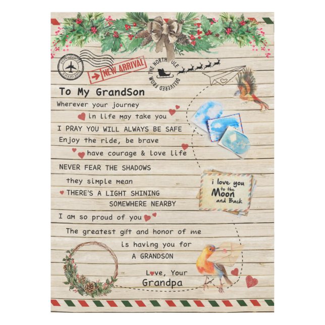 Toalha De Mesa Carta Personalizada Ao Meu Avô (Frente)