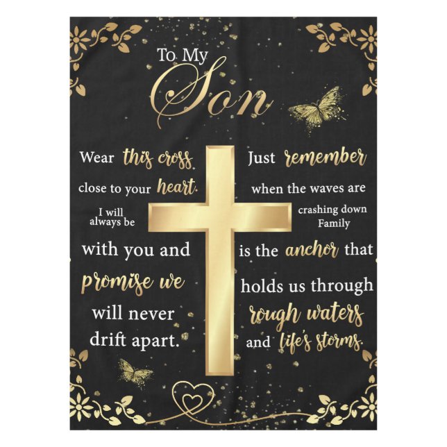 Toalha De Mesa Carta Personalizada Para O Meu Filho (Frente)