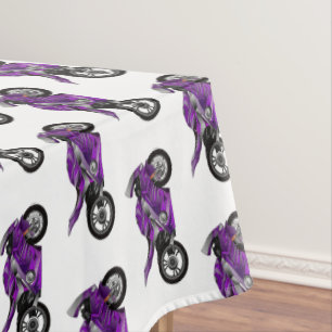 Toalha De Mesa Cartografia de motocicletas de esporte roxo