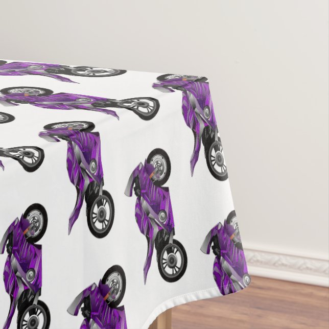 Toalha De Mesa Cartografia de motocicletas de esporte roxo (Posição Original)