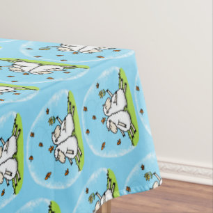 Toalha De Mesa Cartoon de carneiros e borboletas bonitos