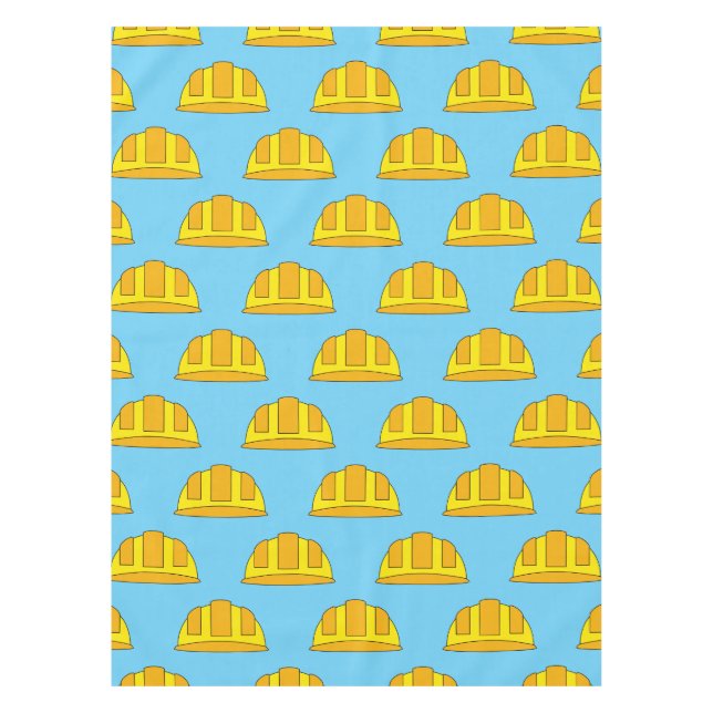 Toalha De Mesa Cartoon de chapéu de Duro amarelo (Frente)