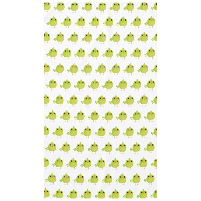Toalha De Mesa Cartoon de Pássaro Verde (Frente)