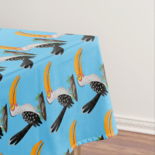 Toalha De Mesa Cartoon de pássaros-de-bico-amarelo engraçado