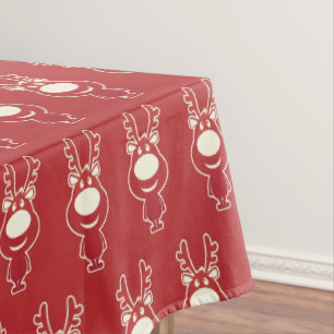 Toalha De Mesa Cartoon Rudolph Red Patterno