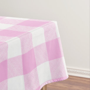 Toalha De Mesa Casa de Campo Cozinha Xadrez Rosa