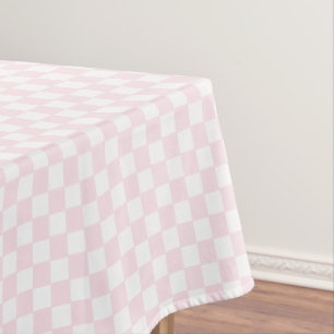 Toalha De Mesa Casa de Decoração do Padrão Checkered White Rosa G
