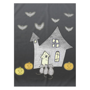 Toalha De Mesa Casa De Halloween, Gatos Pretos, Morcegos
