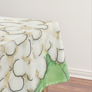 Toalha De Mesa Casamento de Gingham Branco e Verde com Aquarela