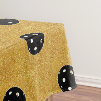Toalha De Mesa Casamento de Pickleball Preto e Dourado Despedida