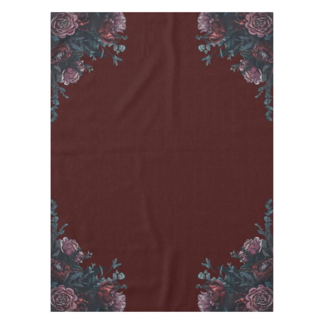 Toalha De Mesa Casamento Elegante Mauve Gothic da Maroon Escuro (Frente)