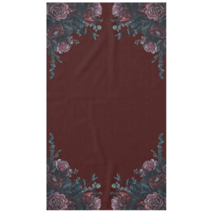 Toalha De Mesa Casamento Floral de outono de Maroon Escuro