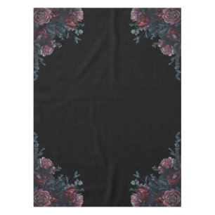 Toalha De Mesa Casamento Floral Negro Elegante Negro Gótico