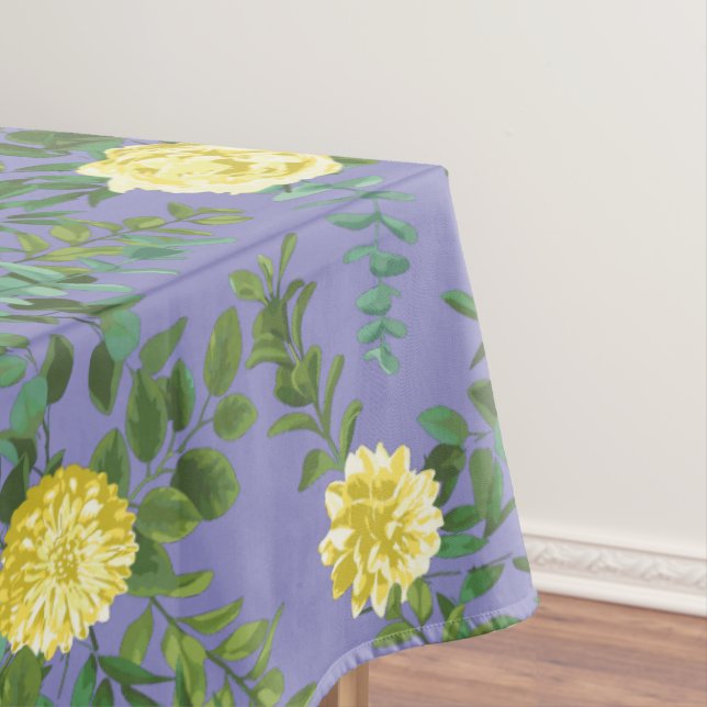 Toalha De Mesa Casamento Floral Rosa Azul-Amarelo-Claro (Posição Original)