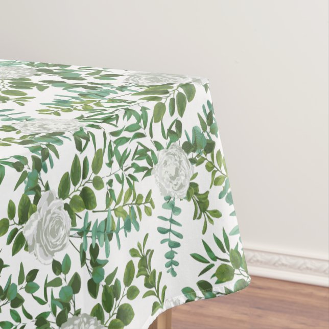 Toalha De Mesa Casamento Floral Rosa de Peony Branco (Posição Original)