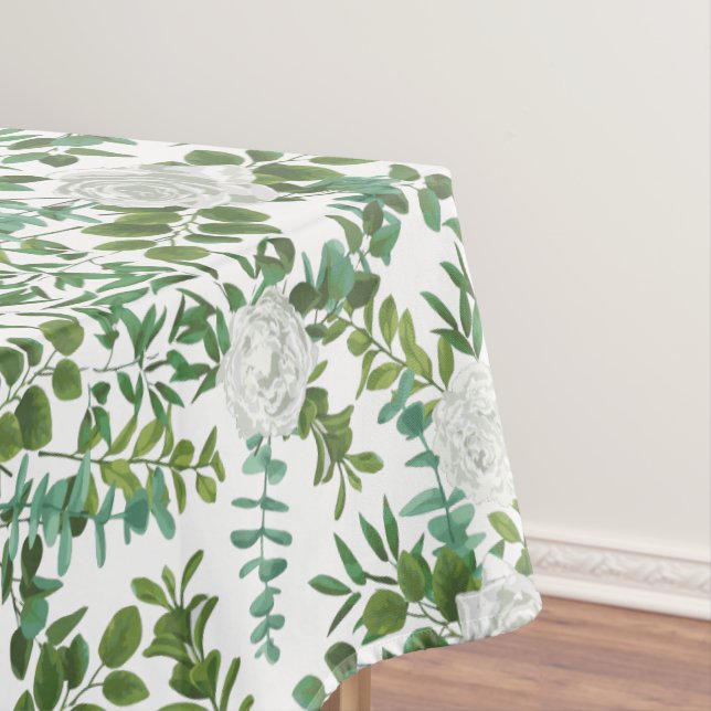 Toalha De Mesa Casamento Floral Rosa de Peony Branco (Posição Original)