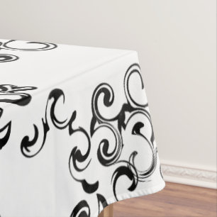 Toalha De Mesa Casamento Gótico Negra e Branca