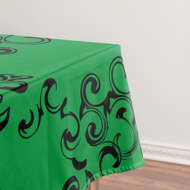 Toalha De Mesa Casamento Gótico Negra e Verde (Posição Original)