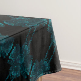 Toalha De Mesa Casamento Gótico Negro Rosa Teal