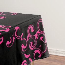 Toalha De Mesa Casamento Gótico Quente-Rosa e Negro