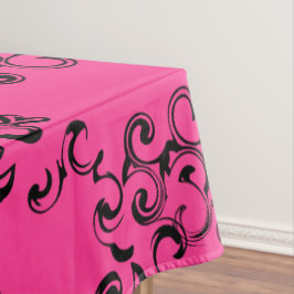 Toalha De Mesa Casamento Gótico Quente-Rosa e Negro