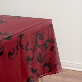 Toalha De Mesa Casamento Gótico Vermelho e Negro