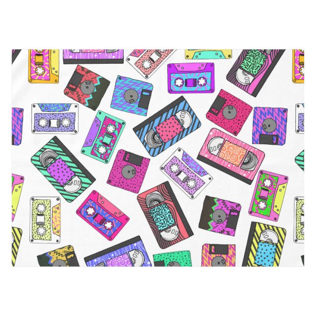Toalha De Mesa Cassetes de banda magnética modeladas dos anos 90 (Frente (Horizontal))