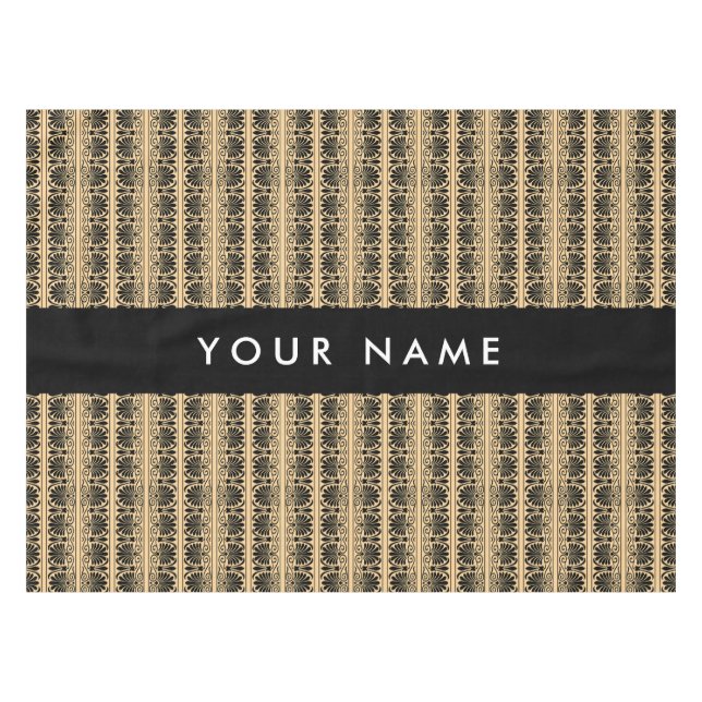Toalha De Mesa Castanho Arábico Grego, Seu Nome, Personalizar (Frente (Horizontal))
