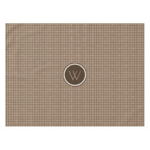 Toalha De Mesa Castanho com paleta Houndstooth de Destaque Dourad
