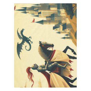 Toalha De Mesa Cavaleiro Medieval/dragão/fantasia do castelo